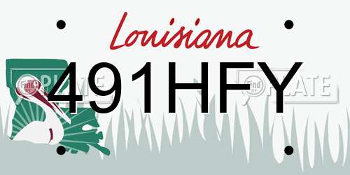 491HFY Louisiana License Plate