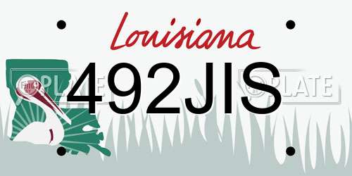 492JIS Louisiana License Plate