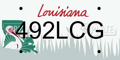 492LCG Louisiana License Plate
