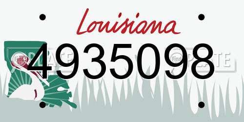 4935098 Louisiana License Plate