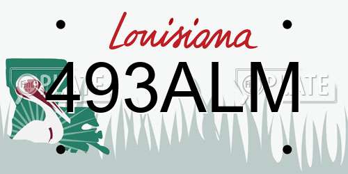 493ALM Louisiana License Plate