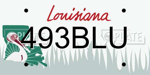 493BLU Louisiana License Plate