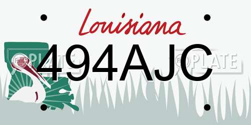 494AJC Louisiana License Plate
