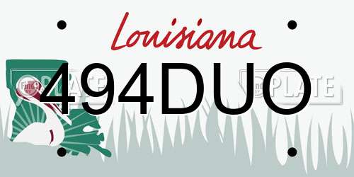 494DUO Louisiana License Plate