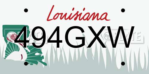 494GXW Louisiana License Plate