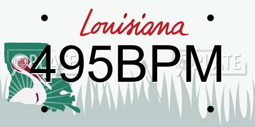495BPM Louisiana License Plate