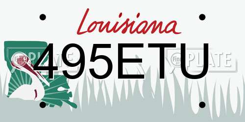 495ETU Louisiana License Plate