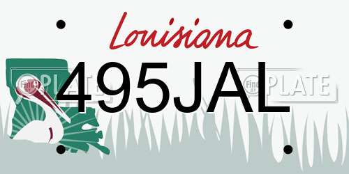 495JAL Louisiana License Plate