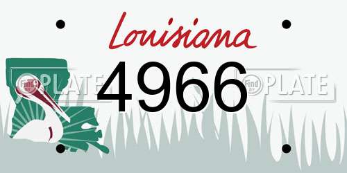 4966 Louisiana License Plate