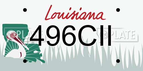 496CII Louisiana License Plate