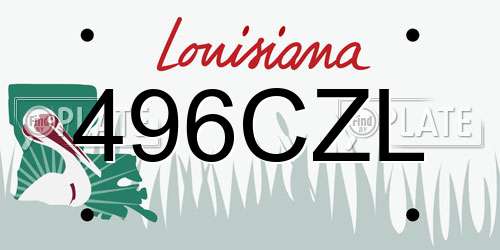 496CZL Louisiana License Plate