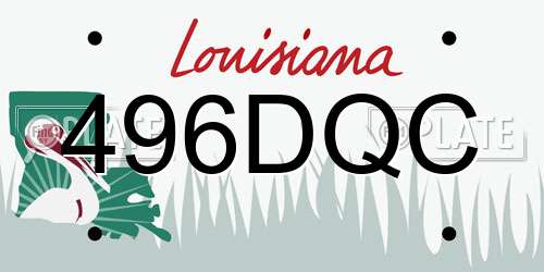 496DQC Louisiana License Plate