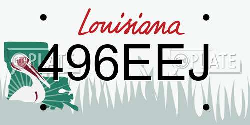 496EEJ Louisiana License Plate