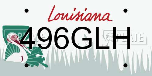 496GLH Louisiana License Plate
