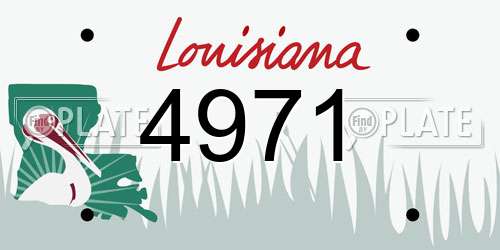 4971 Louisiana License Plate