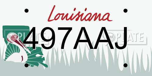 497AAJ Louisiana License Plate