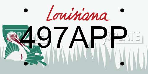 497APP Louisiana License Plate