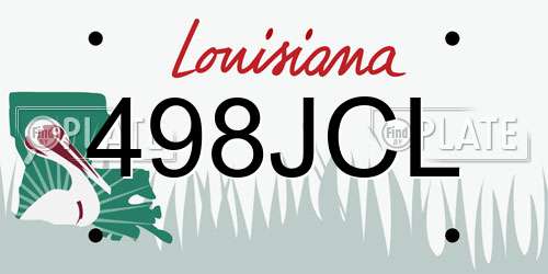 498JCL Louisiana License Plate