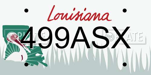 499ASX Louisiana License Plate