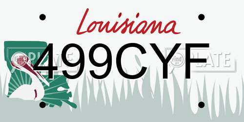 499CYF Louisiana License Plate