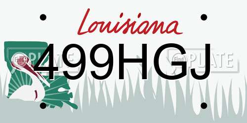 499HGJ Louisiana License Plate