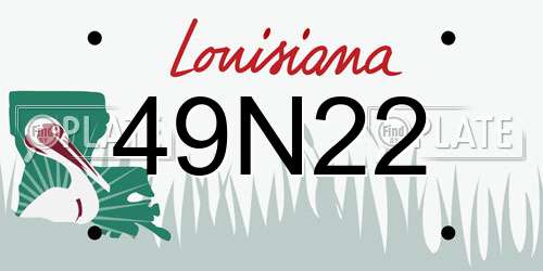 49N22 Louisiana License Plate
