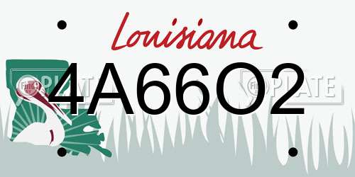 4A66O2 Louisiana License Plate
