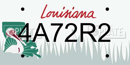4A72R2 Louisiana License Plate