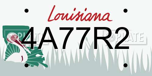 4A77R2 Louisiana License Plate