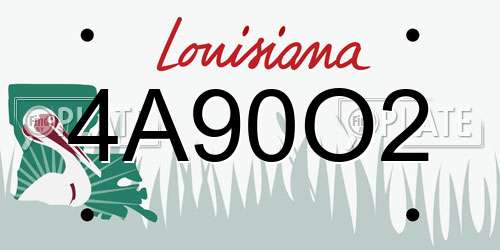 4A90O2 Louisiana License Plate