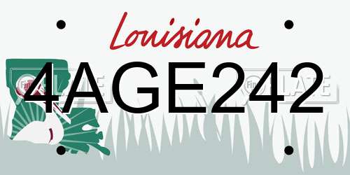 4AGE242 Louisiana License Plate