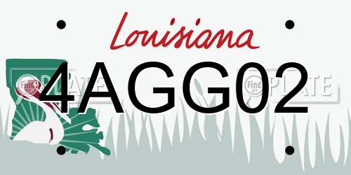 4AGG02 Louisiana License Plate