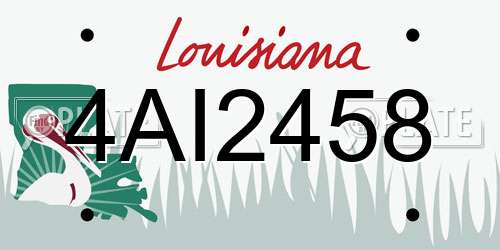 4AI2458 Louisiana License Plate