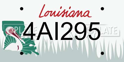 4AI295 Louisiana License Plate