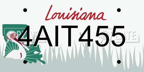 4AIT455 Louisiana License Plate