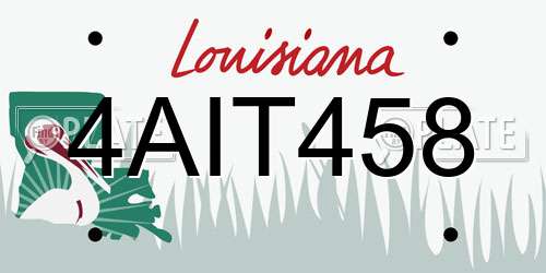 4AIT458 Louisiana License Plate