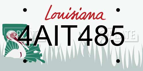 4AIT485 Louisiana License Plate