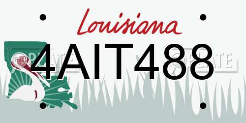 4AIT488 Louisiana License Plate