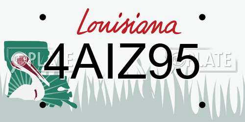 4AIZ95 Louisiana License Plate