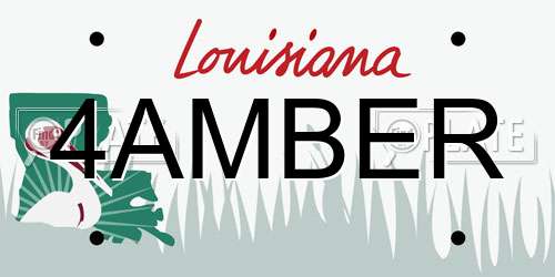 4AMBER Louisiana License Plate