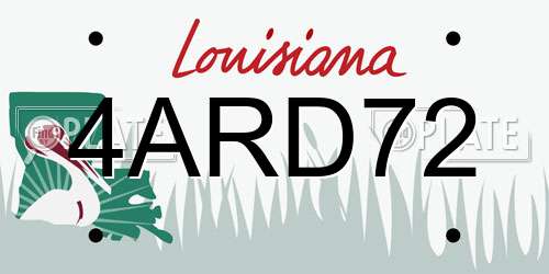 4ARD72 Louisiana License Plate