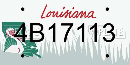4B17113 Louisiana License Plate