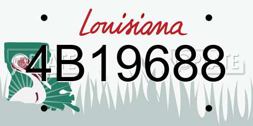 4B19688 Louisiana License Plate