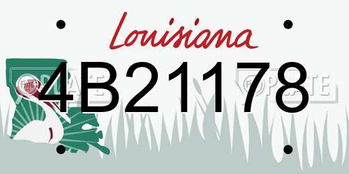 4B21178 Louisiana License Plate