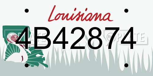 4B42874 Louisiana License Plate