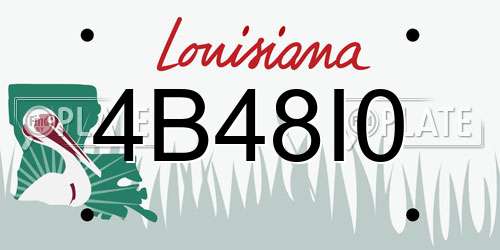 4B48I0 Louisiana License Plate