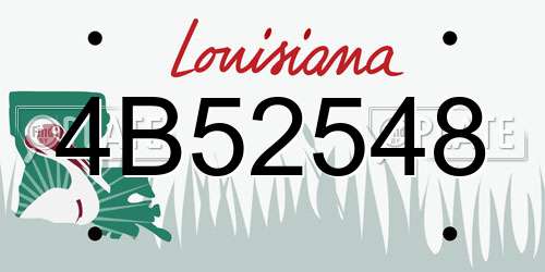 4B52548 Louisiana License Plate
