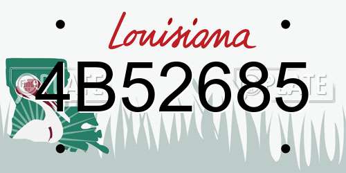 4B52685 Louisiana License Plate