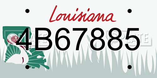 4B67885 Louisiana License Plate