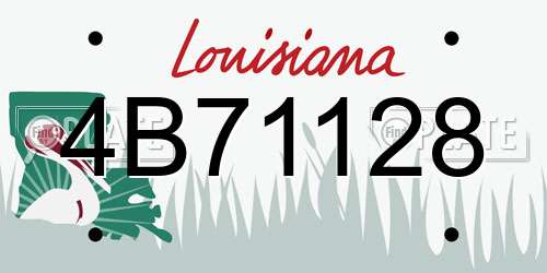 4B71128 Louisiana License Plate